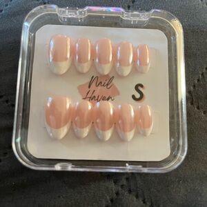 Pink and White French Tip Press-On Nails